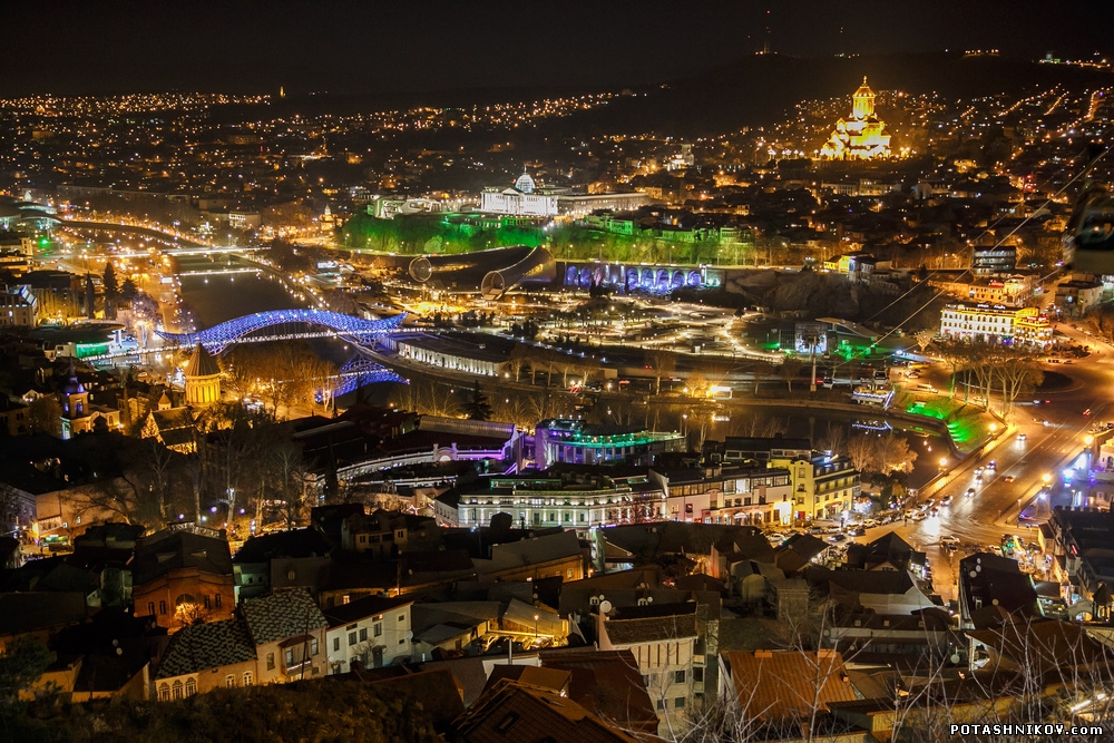 Ночной Тбилиси, панорама Грузии