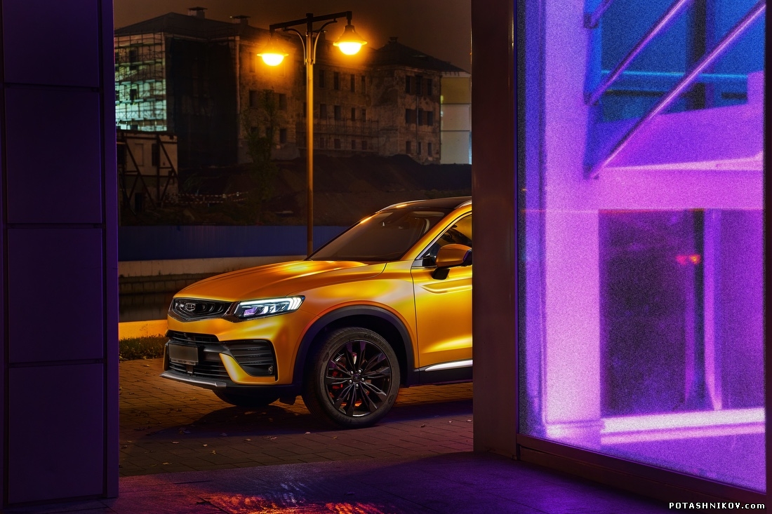 Рекламная фотосъемка Автомобиля Geely. Фотосессия машины для рекламы. Авто-фотограф в Минске